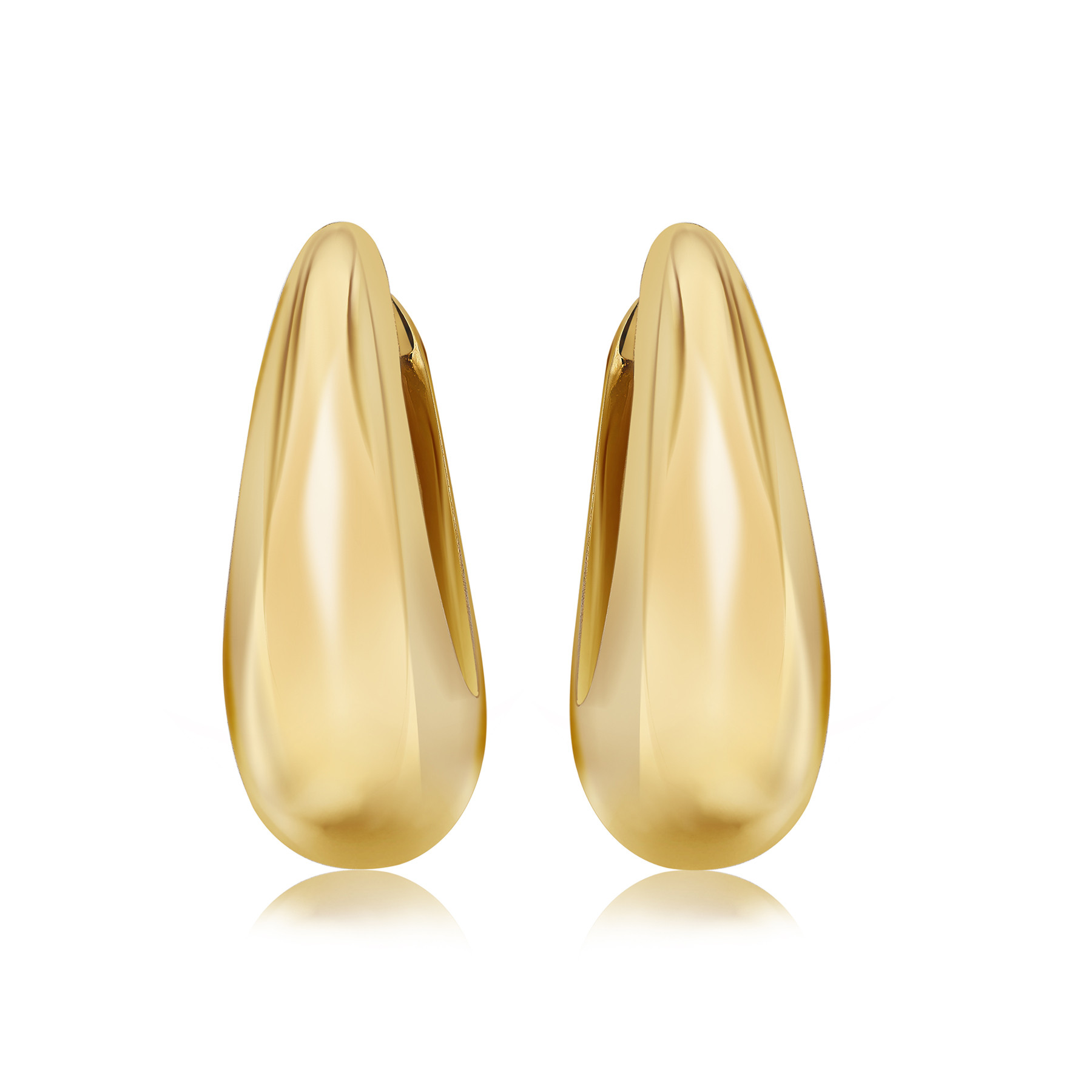 JeenMata Elegant Tear-Drop Hoop Earrings in 18k Yellow Gold over Silver | Walmart (US)