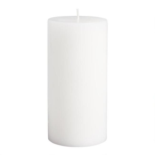 3" x 6" White Unscented Pillar Candle | World Market