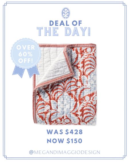 Loving this red and light blue artichoke print quilt for the Holiday season!! Snag it now on major sale for over 60% OFF making it just $150 for a king!! 🙌🏻🏃🏼‍♀️ p.s.
Love that it’s reversible too! 🤍

#LTKHoliday #LTKhome #LTKsalealert
