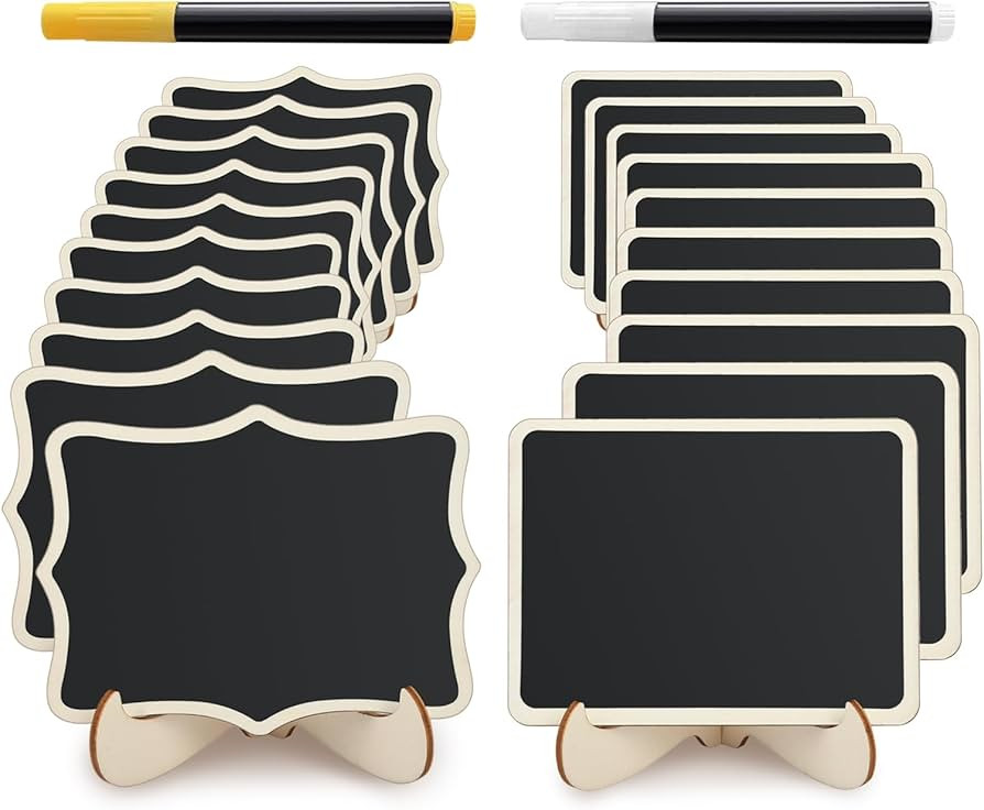 DS. DISTINCTIVE STYLE 20 Pieces Wood Mini Chalkboard Signs with Stands Place Cards for Table Sett... | Amazon (US)