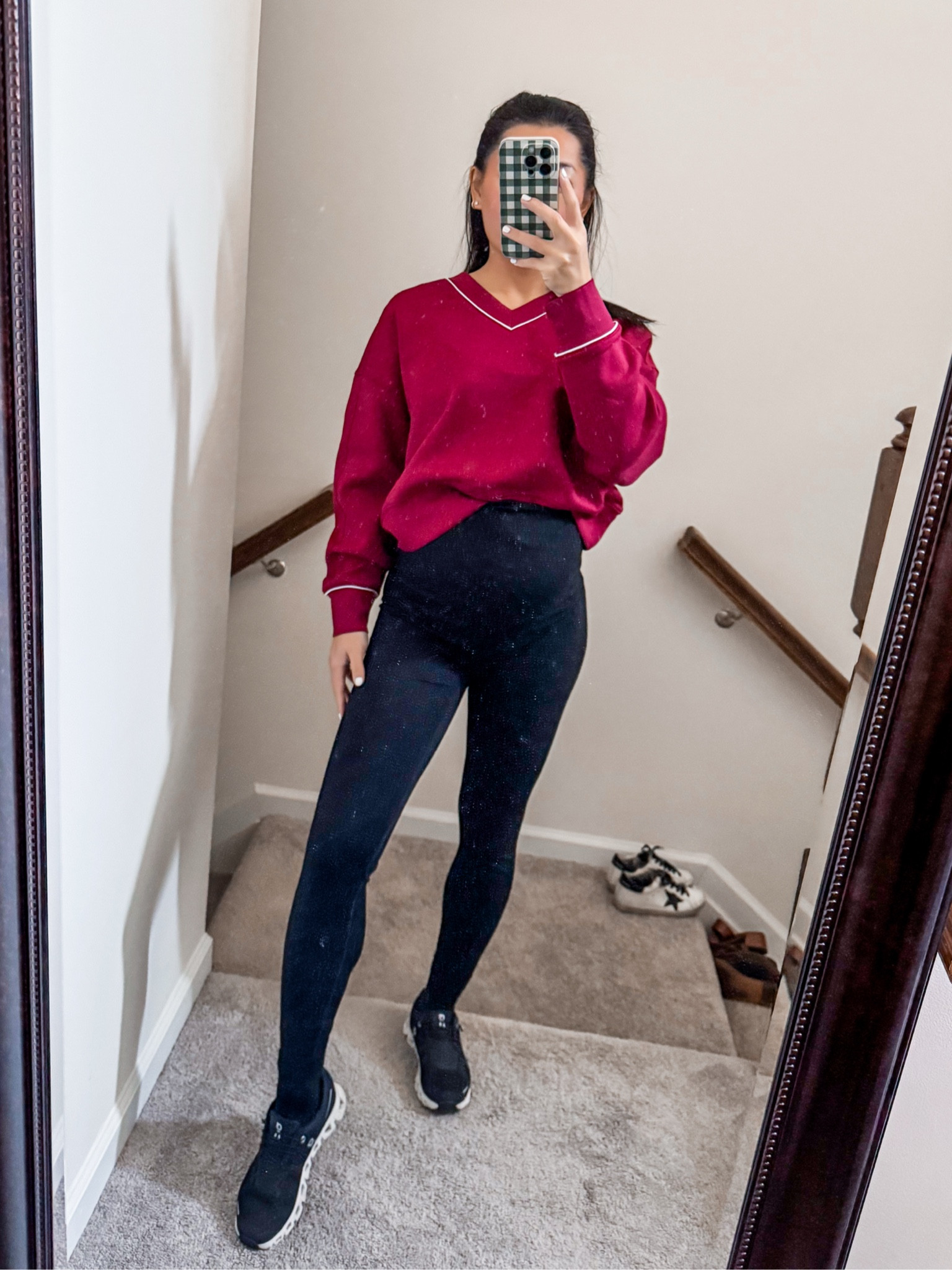 Abercrombie YBP V-neck sweatshirt- wearing XS, it’s pretty oversized, boxy, cropped. I stayed TTS even while pregnant. 

Abercrombie Studio flex leggings- I am 5’3”, I like the XS regular. Great to wear pregnant and post pregnancy. I also ordered XS short, slightly above ankles. Went true to size because of the stretch. 

On cloud 5- wearing TTS

Bump friendly
Maternity
Pregnancy 
Pregnant
Trimester
Bump style
Activewear
Petite friendly
Workout
Pilates
Neoknit

#LTKPetite #LTKBump #LTKActive