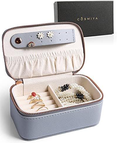 Small Travel Jewelry Box Organizer - Portable Jewelry Travel Case with Storage for Rings, Earring... | Amazon (US)