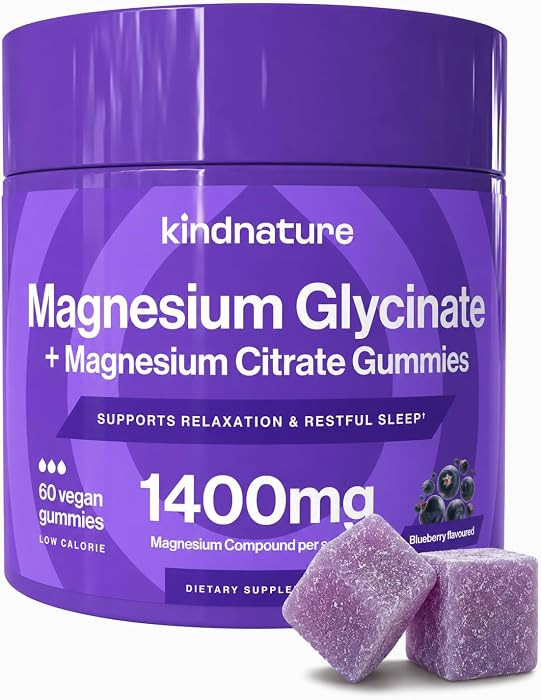 kindnature Magnesium Glycinate & Citrate Gummies \u2013 Calm Magnesium Complex for Sleep, Stress,... | Amazon (US)