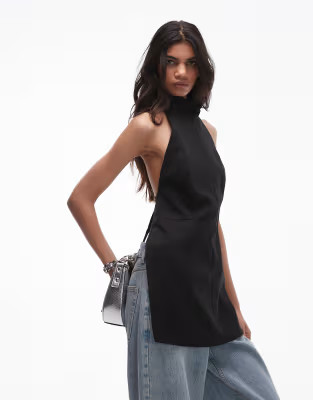 Mango Capsule open back halter top in black | ASOS (Global)