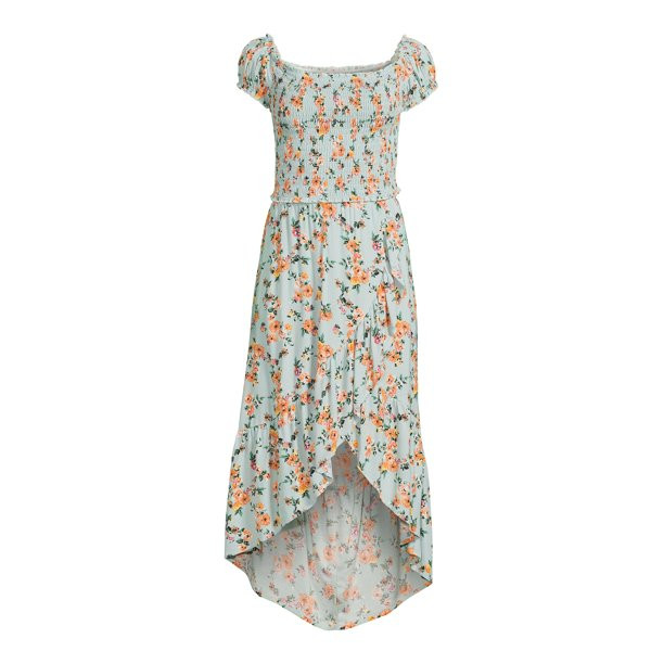 No Boundaries Juniors Smocked Top with Tulip Skirt, 2-Piece Set | Walmart (US)