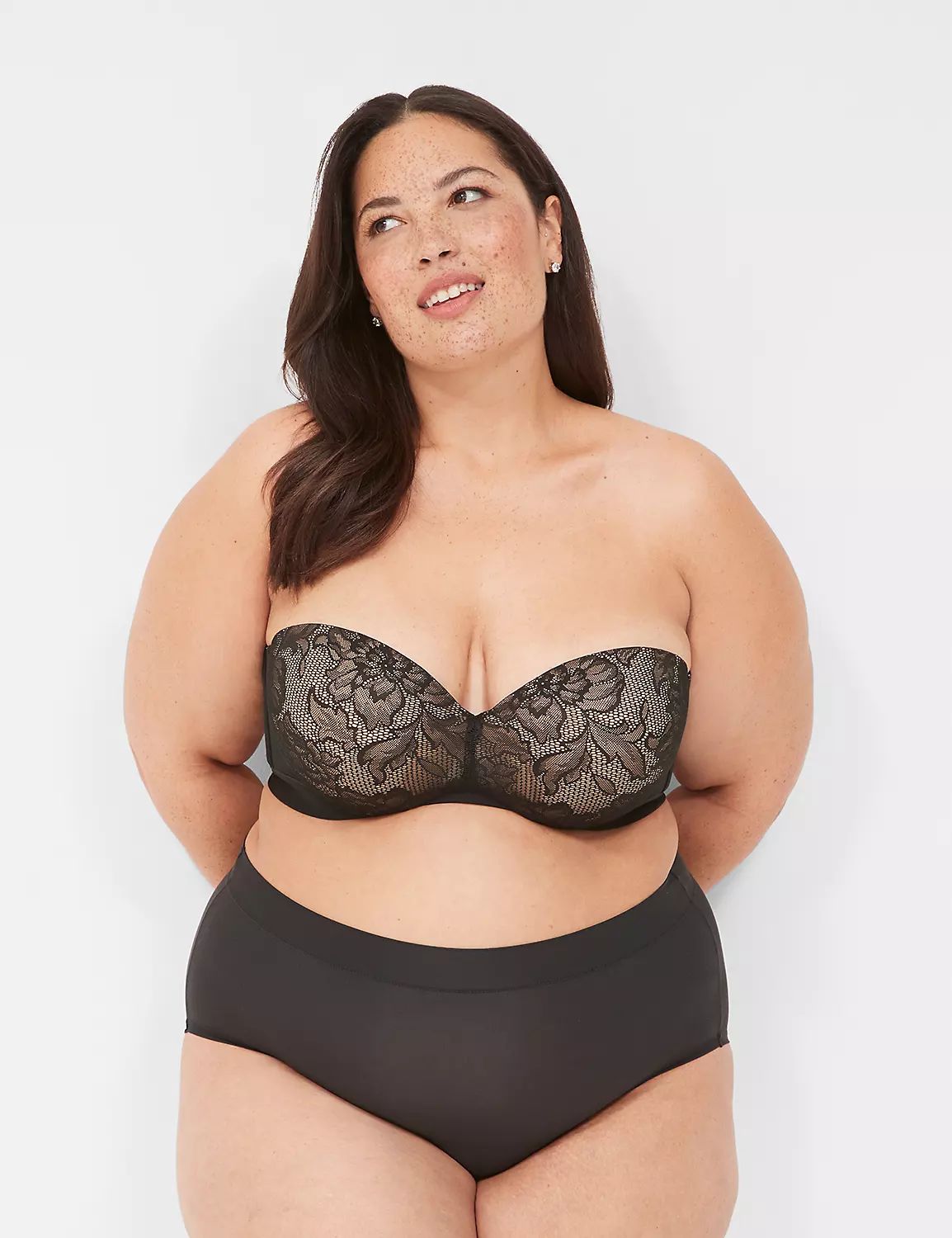 Comfort Bliss Lightly Lined Multi-Way Strapless Bra With Lace | Lane Bryant (US)