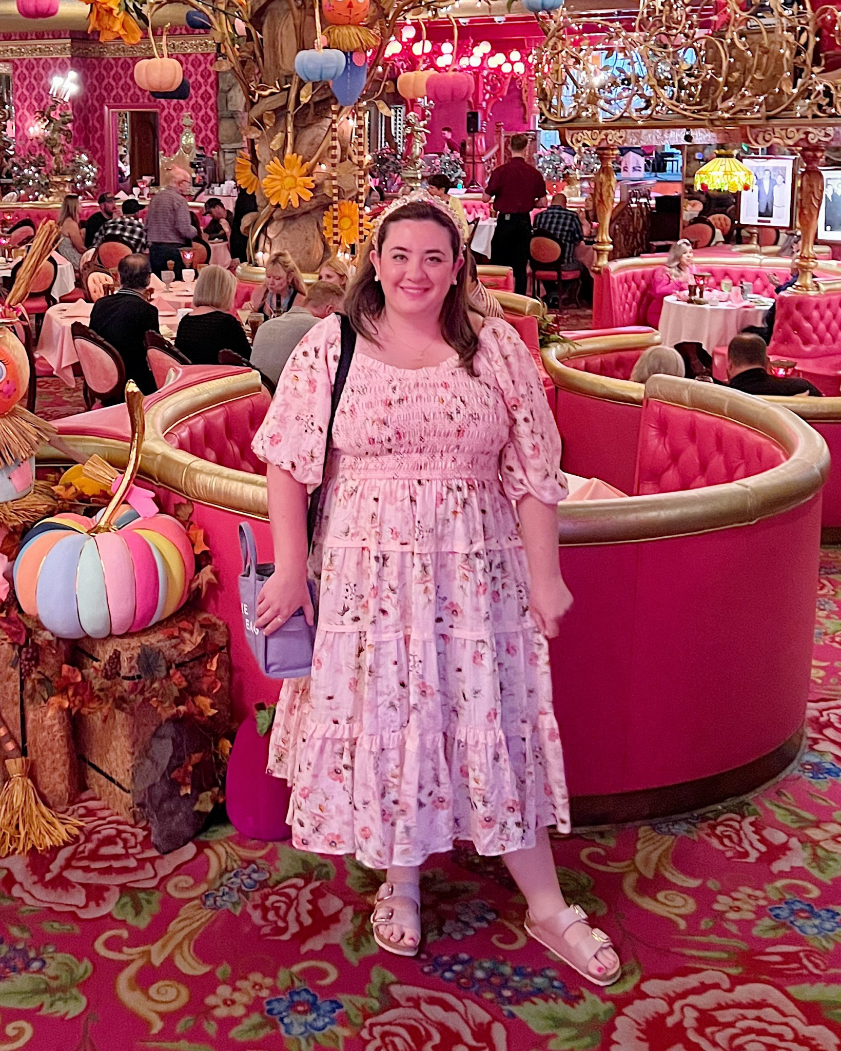 Pink tiered midi dress, pink floral print dress, cottagecore dress, embellished headband, size inclusive brand, midsize fashion

#LTKmidsize #LTKSeasonal #LTKsalealert