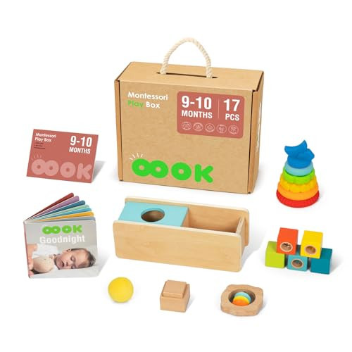OOOK Montessori Toys for Babies 6-12 Months, 6 in 1 Wooden Educational Toys with Multifunction Block, Object Permance Box, The Montessori Cube and More. | Amazon (US)