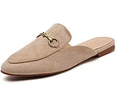 Minorsu Buckle Mules for Women Round Toe Backless Flat Mules Slides Mules Shoes Ladies Slip-on Lo... | Amazon (US)