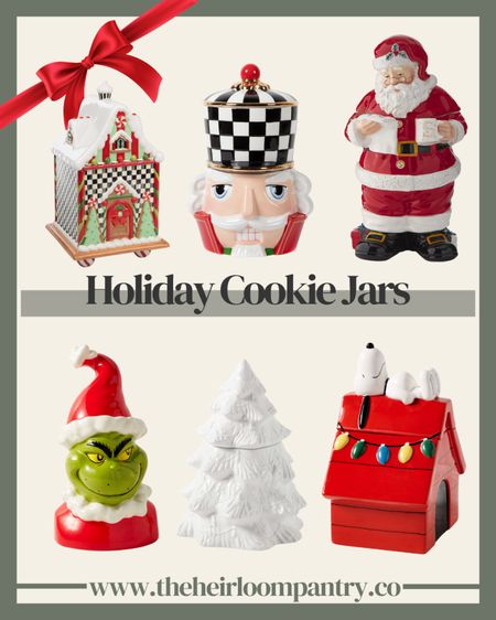 Williams-Sonoma Holiday/ Christmas cookie jars, including the Grinch, white Christmas tree, Snoopy, Santa, Nutcracker, & Mackenzie Childs #cookiejar #williamssonoma #christmasdecor #mackenziechilds

#LTKSeasonal #LTKHoliday #LTKhome