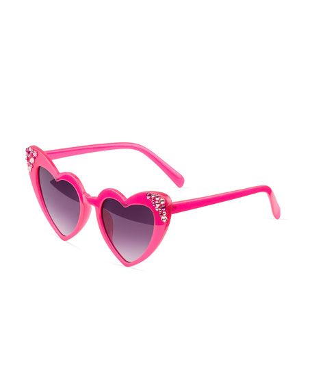 Bari Lynn Girl's Swarovski Crystal Heart Sunglasses | Neiman Marcus