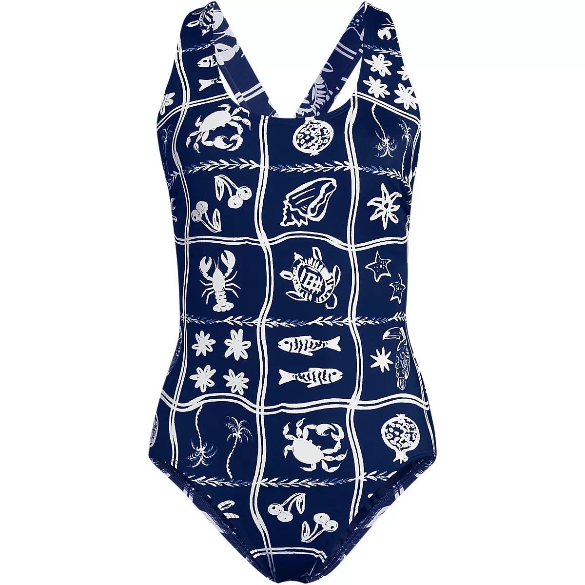 Women's Tugless X-Back One Piece Swimsuit | Lands' End (US)