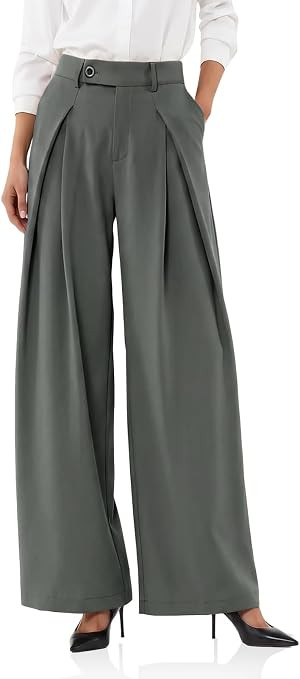 Cicy Bell Womens Wide Leg Dressy Pants Pleated High Waisted Trousers | Amazon (US)