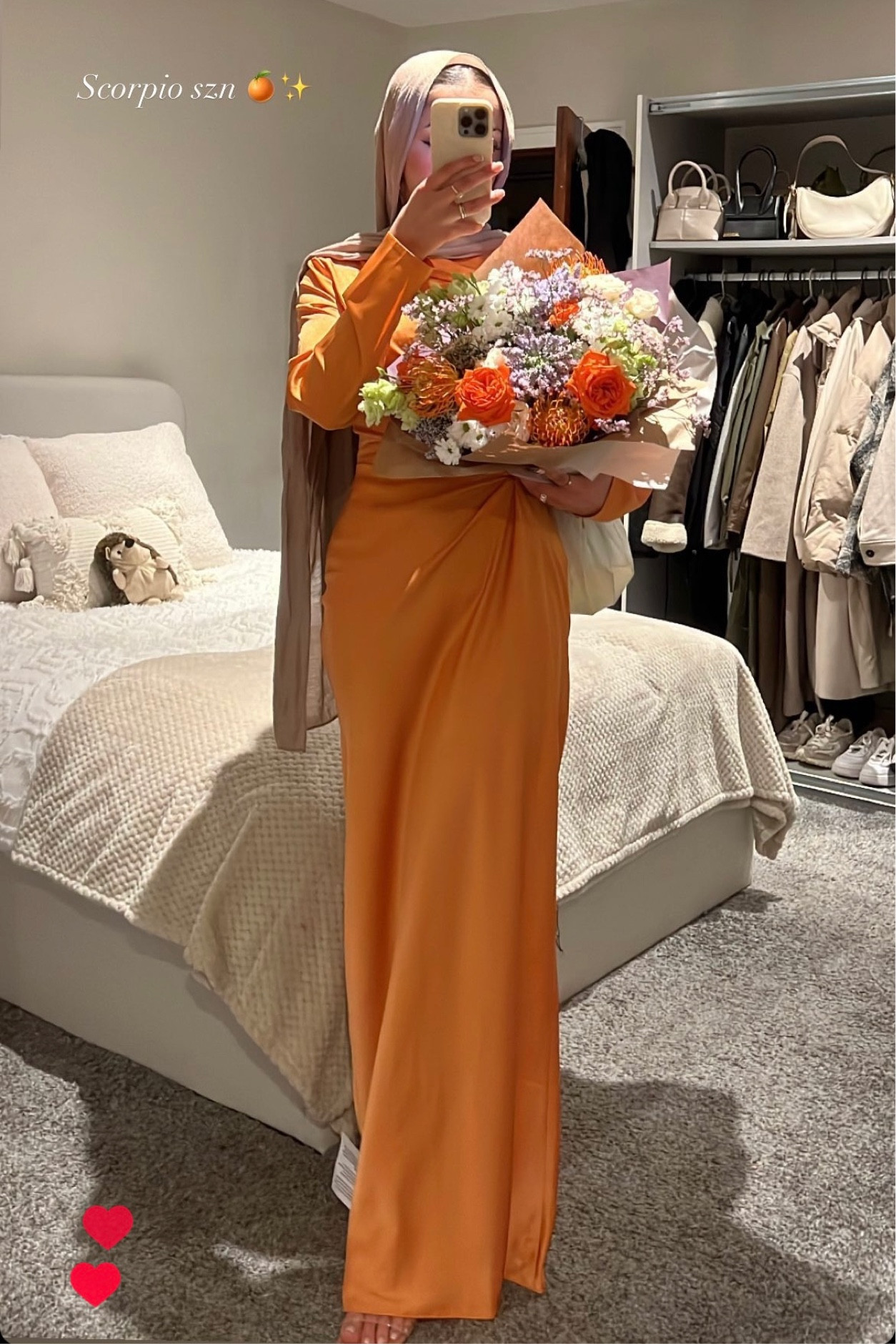 Orange satin dress perfect for party’s, birthdays or special events a small knot was added for a little twist to the outift 

#LTKparties #LTKwedding LTKFestiveSaleUK