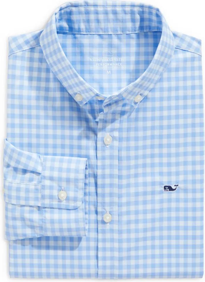 Kids' Gingham On the Go Button-Up Shirt | Nordstrom