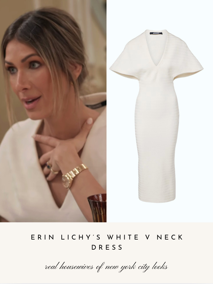 Erin Lichy's White V Neck Dress 

 