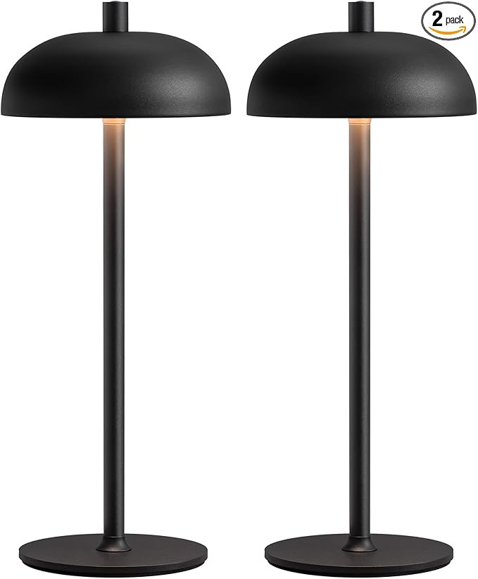 Cordless LED 12" Small Table Lamps Set of 2, Modern Portable Desk Lamp, 3 Color Dimming Rechargea... | Amazon (US)