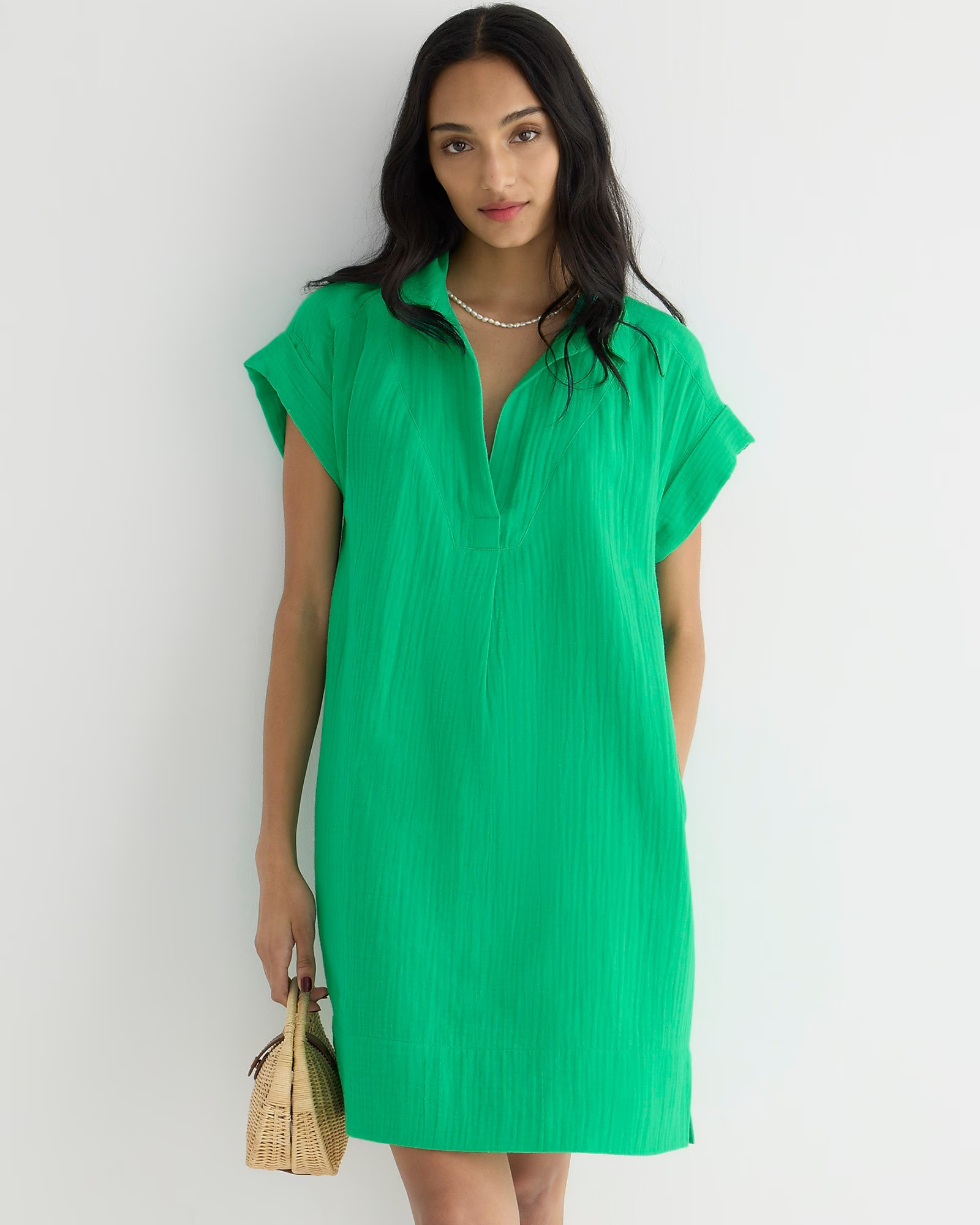 V-neck shirtdress in soft gauze | J. Crew US