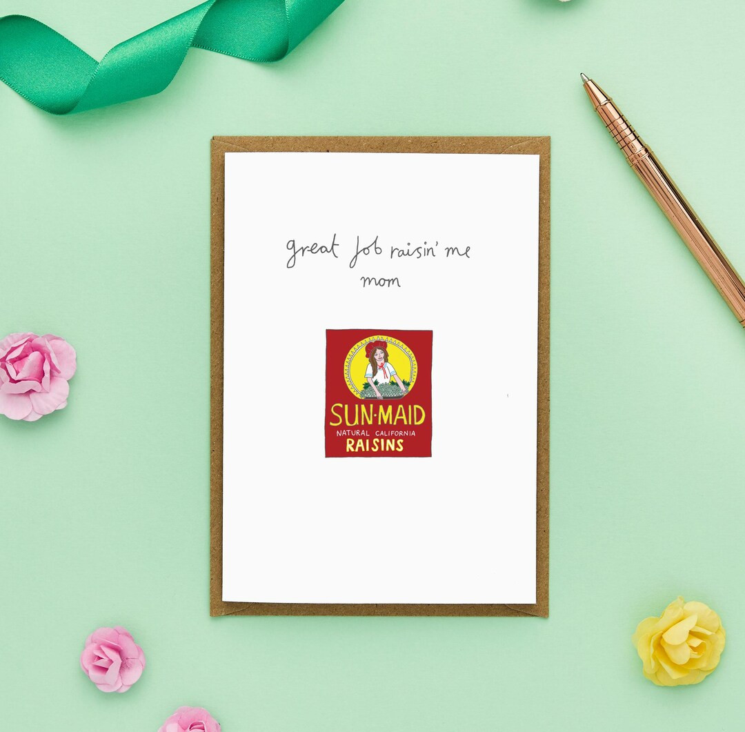 Funny Mother's Day Card | Thanks for Raisin Me Mum | Raisin Pun | Humorous Mum Card | Mother's Da... | Etsy (US)