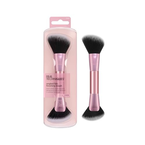 Real Techniques Angled Fan Finishing Brush, Dual-Ended Contour, Bronzer & Blush Makeup Brush for Blending Powder or Cream Products, UltraPlush Bristles, Cruelty-Free, 1 Count | Amazon (US)