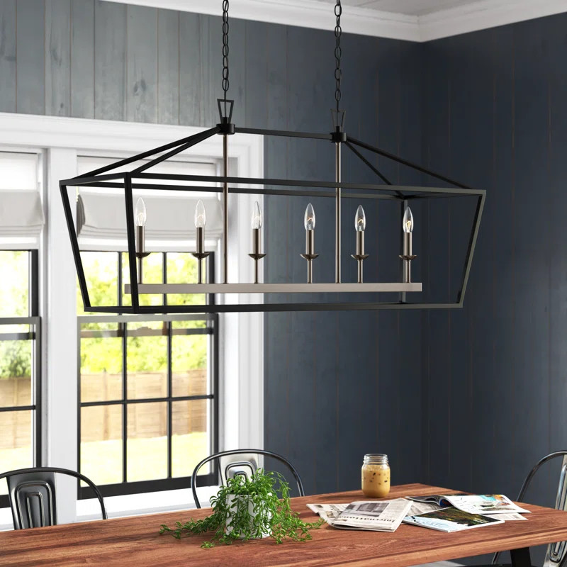 Hertford 6 - Light Dimmable Kitchen Island Geometric Chandelier | Wayfair North America