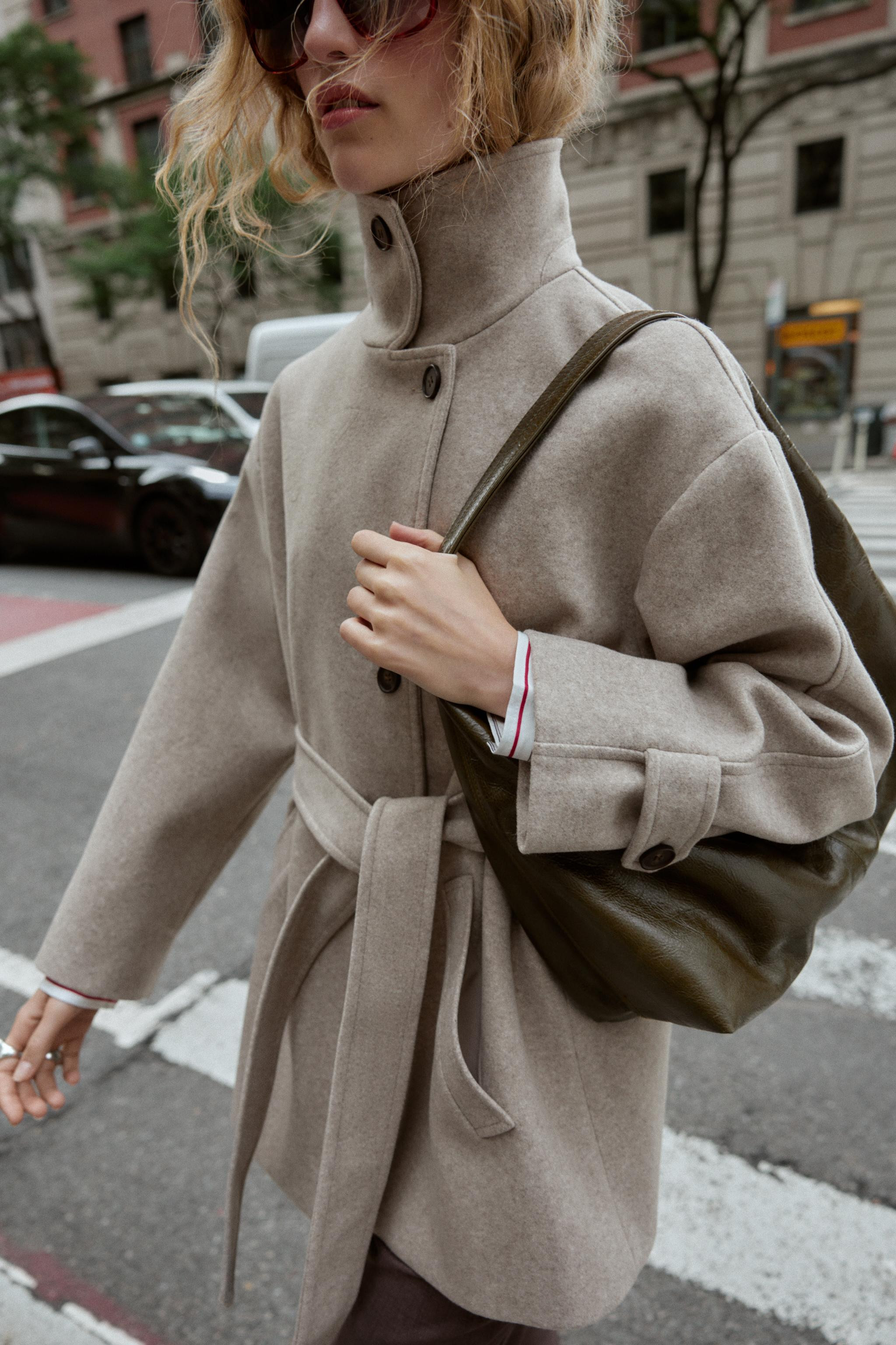 SOFT DOUBLE-POSITION COLLAR COAT | Zara US