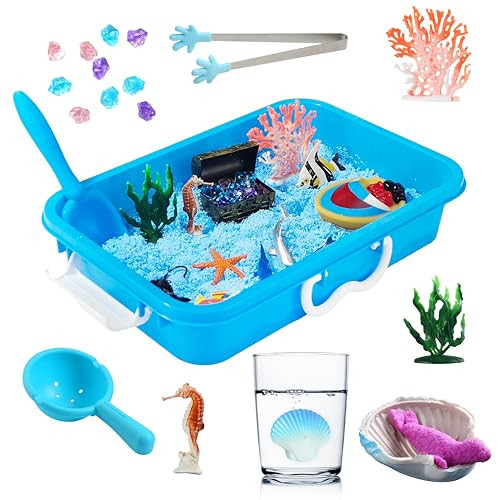 AGENTLAN Ocean Sensory Bin, Ocean Sensory Water Toys with Sea Animal for Toddlers Boys and Girls, Kids Toys Gift Sand Box for Age 3 4 5 6 7 8 | Amazon (US)