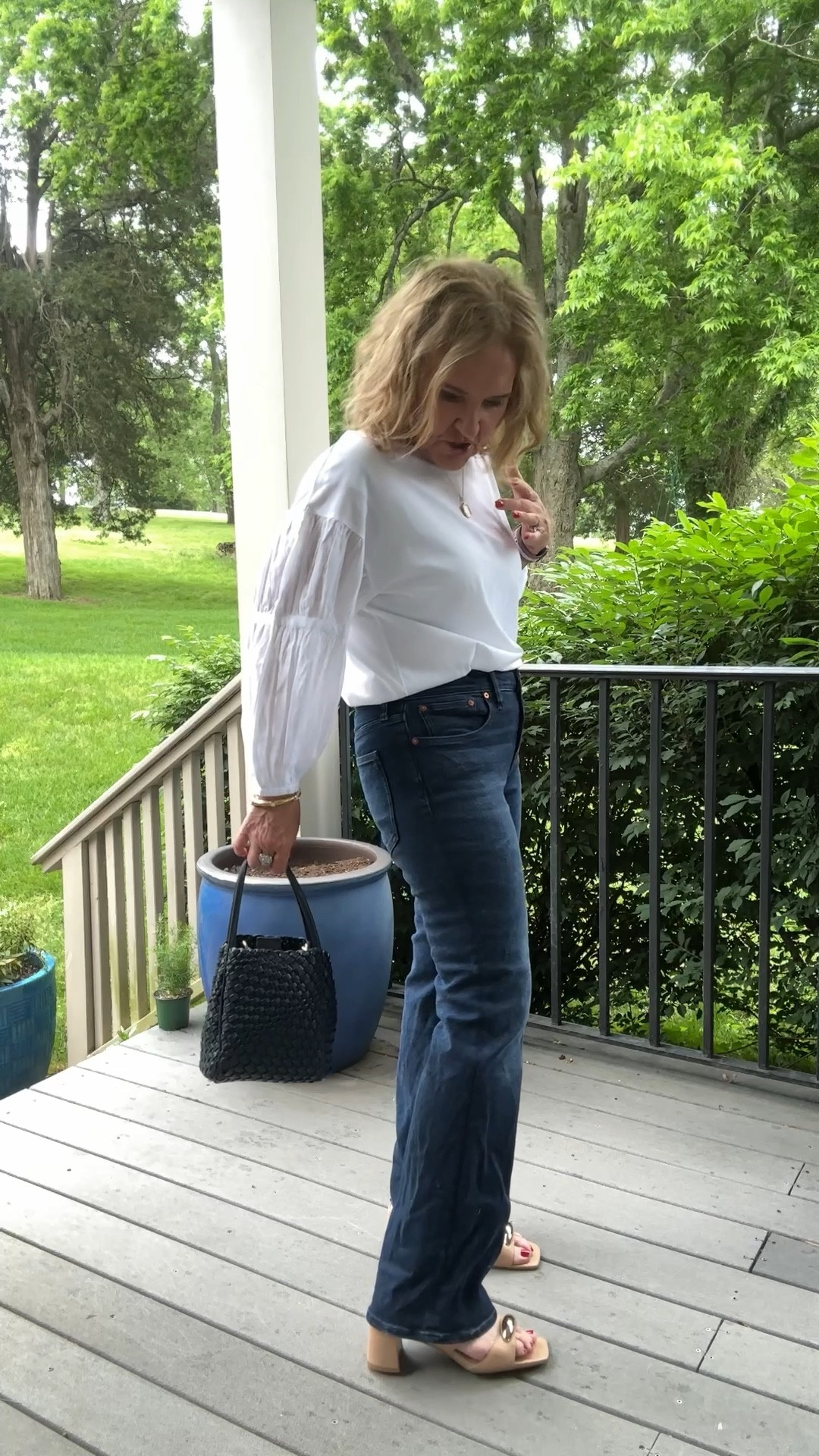 Madewell sale 20% off with code LTK2 through the links below

Kick out full length jeans size 29 petite you can wear these to the office on date night or just every day where their classic cut flare 
Mixed media cotton top with cotton voile, sheer sleeves. Such pretty details wearing a medium, you may consider sizing down. 

#LTKOver40 #LTKxMadewell #LTKSaleAlert