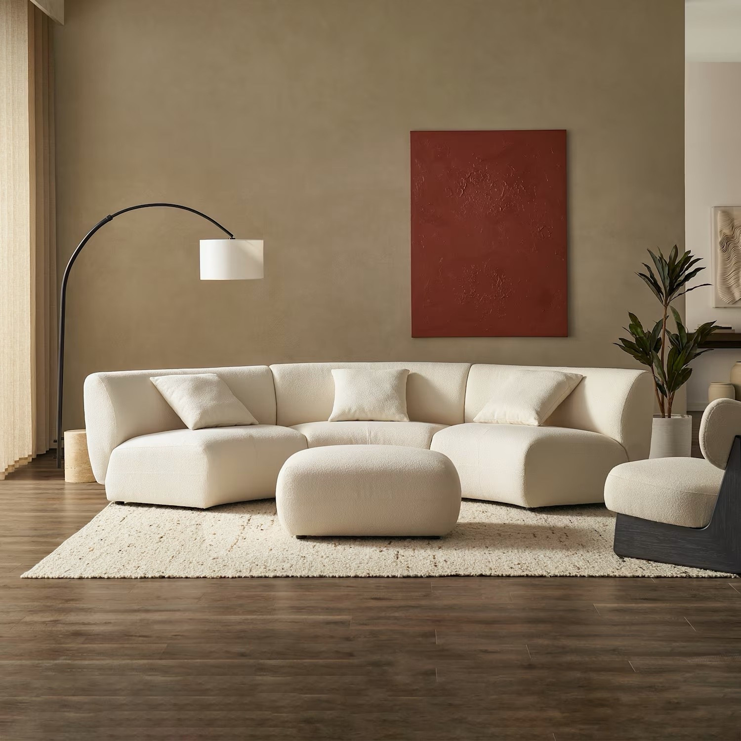 Obsessed with this curved modular sofa moment. The Auburn set brings the coziest cloud vibe with its boucle-style texture and sculptural silhouette. It instantly warms up the room and feels like the perfect blend of modern and soft. The matching ottoman is such a bonus for stretching out or creating extra seating. If you’re decorating for the season and want something neutral, elevated, and super comfy, this one from Castlery is such a good find — and the Cyber Monday sale makes it even better.

#LTKCyberWeek #LTKHome #LTKSaleAlert