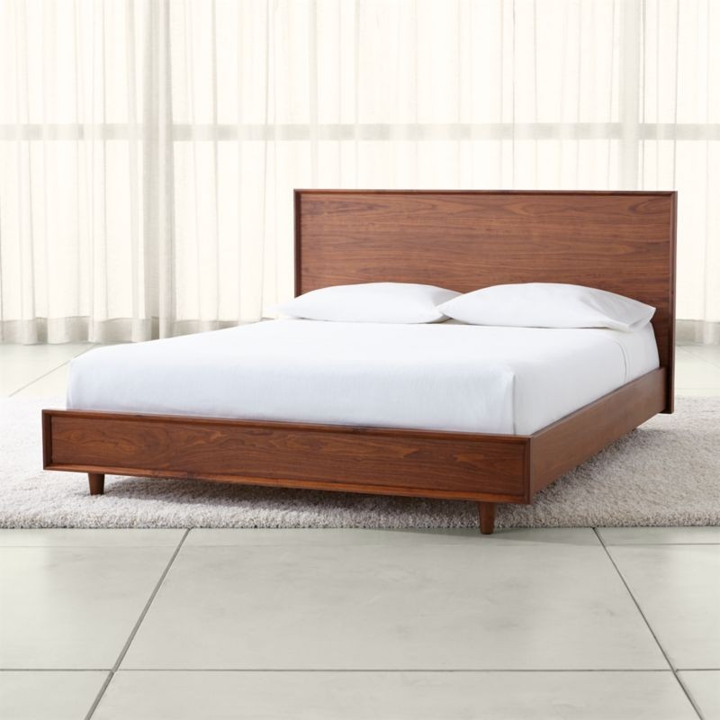 Tate Queen Wood Bed | Crate & Barrel