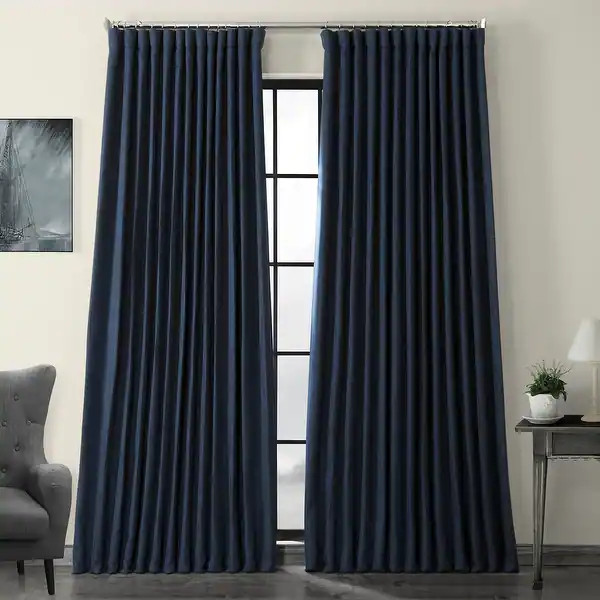 Porch & Den Milazzo Faux Linen Extra Wide Blackout Curtain | Bed Bath & Beyond