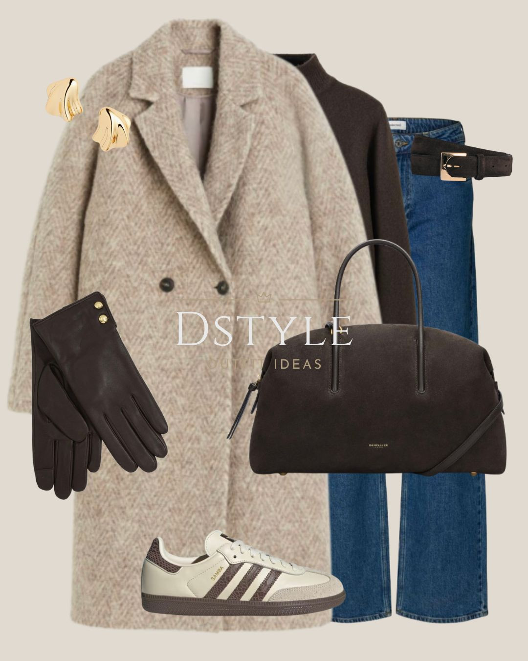Cozy up in this classic, textured oversized coat (the ultimate winter staple!) paired with comfortable wide-leg denim. I'm obsessed with how the rich chocolate brown accessories—including these chic leather gloves and the perfect structured handbag—add depth to the neutral tones. Finishing the look with the iconic Adidas Samba sneakers for an easy, walkable vibe. 

 #winterstyle #neutraloutfit #oversizedcoat #denimstyle #adidassamba #ltkstyle #fallfashion #winterfashion #cozyvibes #LTKootd #LTKFindsUnder100 #LTKWorkwear