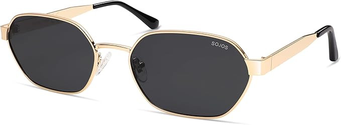 SOJOS Trendy Polarized Hexagon Sunglasses for Women Men, UV400 Retro Rectangle Shades SJ1238 | Amazon (US)