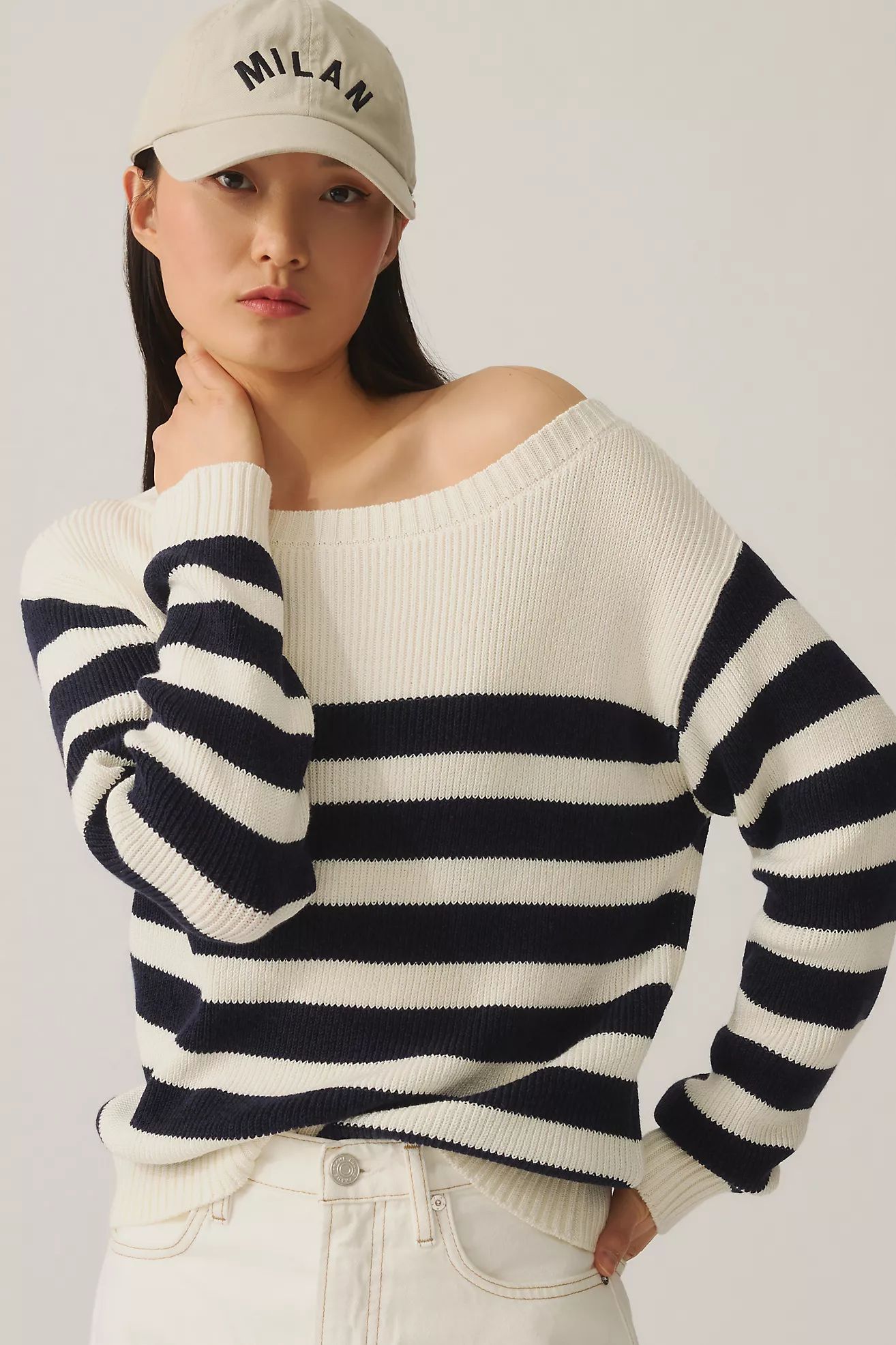 Maeve Striped Boatneck Sweater | Anthropologie (US)