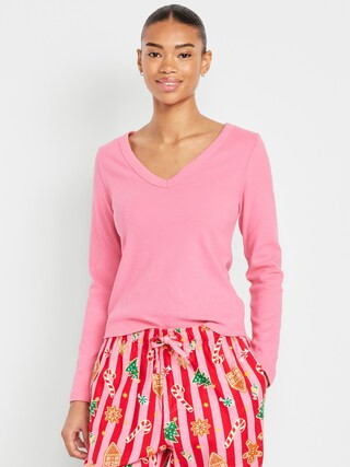 Cozy Snug Long-Sleeve V-Neck T-Shirt | Old Navy (US)