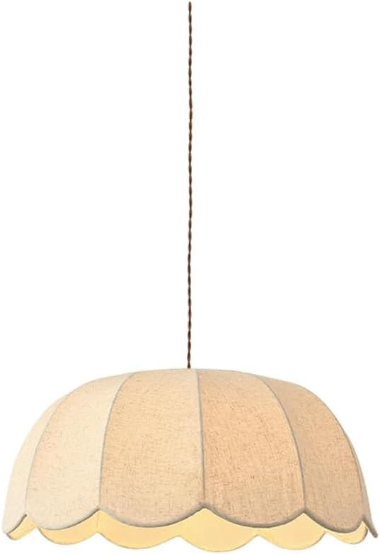 Scalloped Pendant Light, Fabric Drum Shade Ceiling Light, Modern Farmhouse Hanging Light Fixture ... | Amazon (CA)