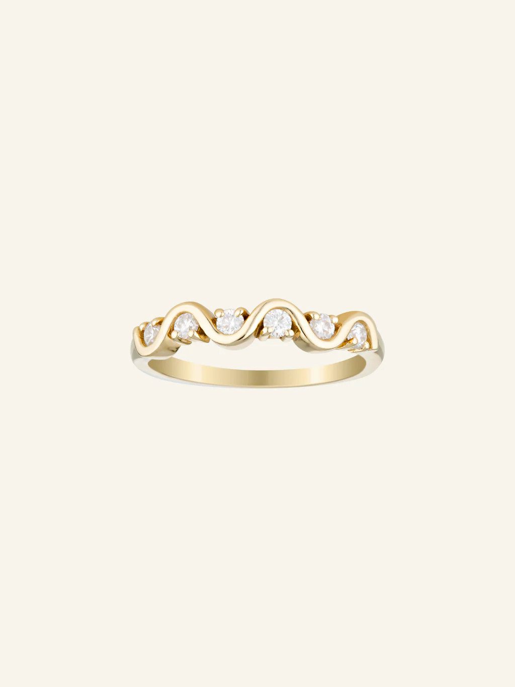 Solid Gold Wave Moissanite Ring | Love Isabelle Jewellery