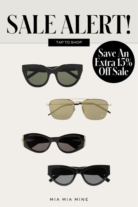 Net-a-porter sale picks - save an extra 15% off designer sunglasses on sale
Saint Laurent sunglasses on sale
Gucci sunglasses on sale 

#LTKSeasonal #LTKSaleAlert #LTKStyleTip