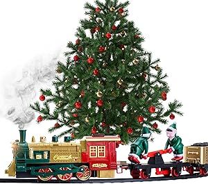 Christmas Train Set for Under The Tree with Lights, and Sounds - Holiday Train Around Christmas T... | Amazon (US)