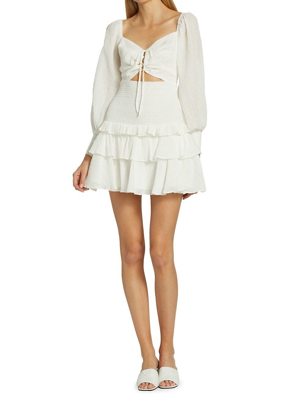 Marietta Puff-Sleeve Minidress | Saks Fifth Avenue