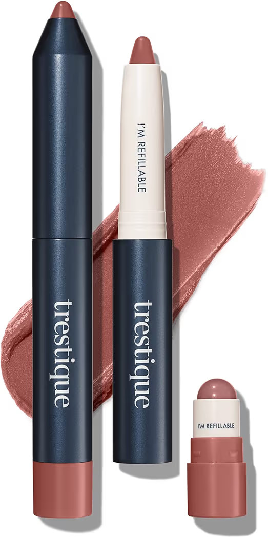 TRE'STIQUE trestique Matte Lip Crayon, Matte Lipstick With Built-in Lip Gloss Balm, 2-in-1 Lip Li... | Amazon (US)