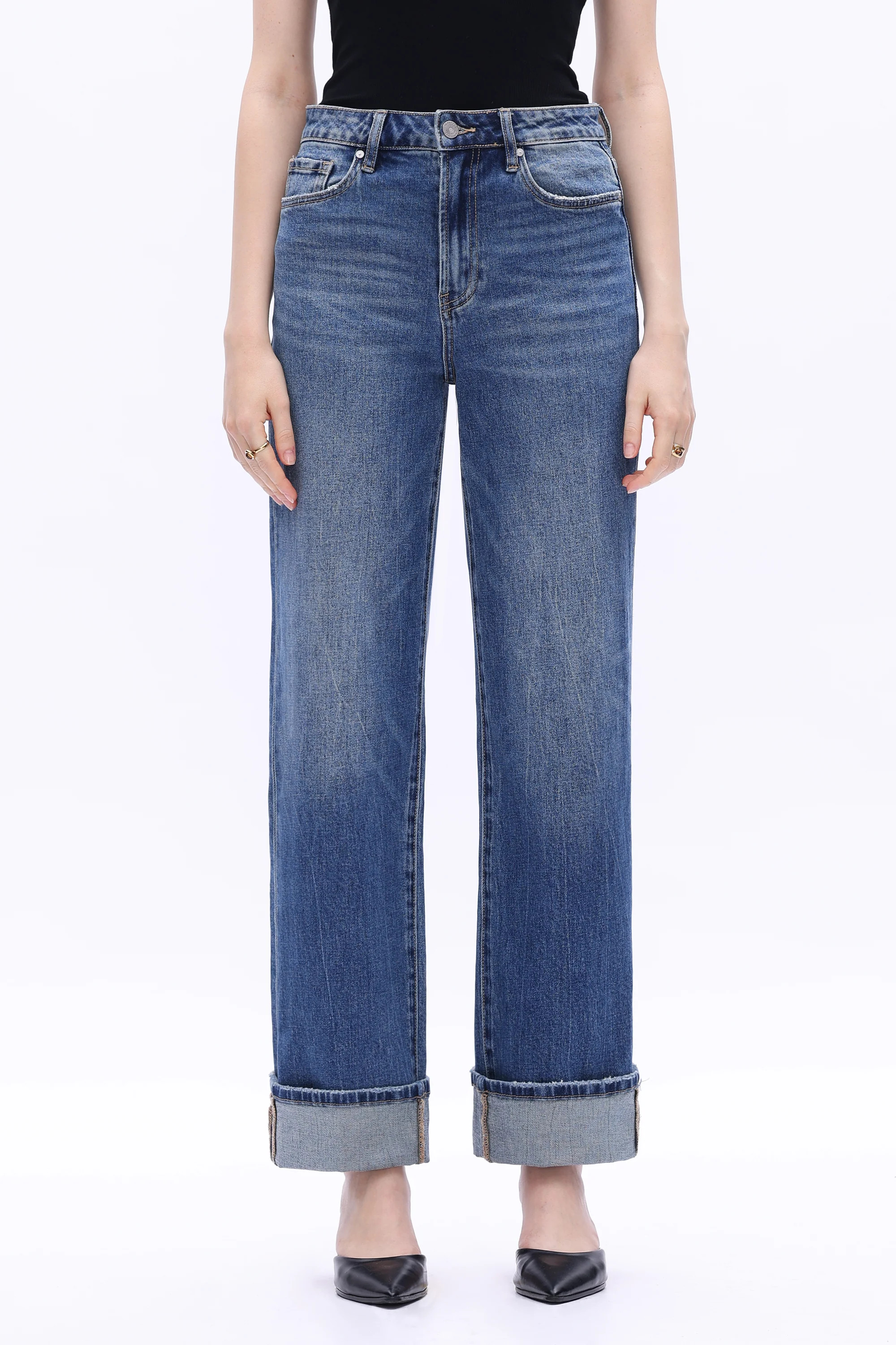 High Rise Straight Leg Jeans | BAYEAS | Bayeas