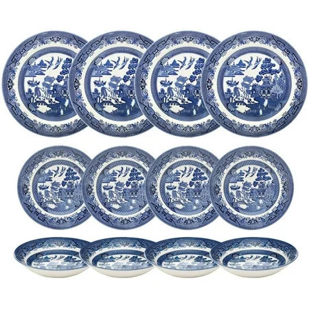 Delite Home Churchill Blue Willow Dinner Plates, 12 Piece | Walmart (US)