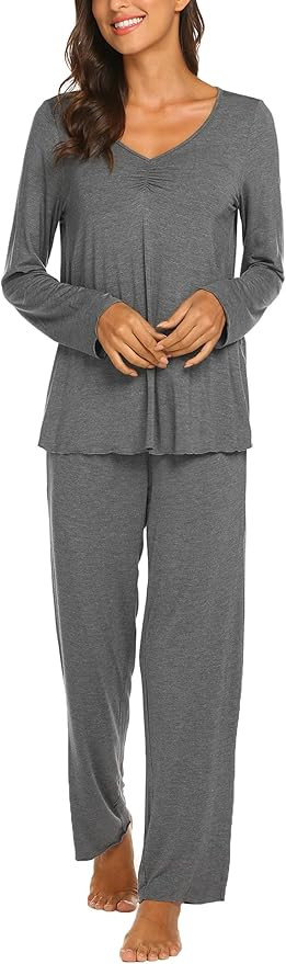 Ekouaer Women's Pajama Set Long Sleeve Sleepwear Soft Loungewear Sets Pajamas Top and Pants Pjs S... | Amazon (US)