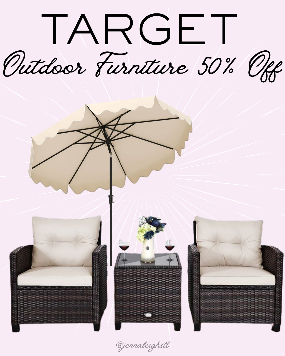 Outdoor furniture at Target is 50% off right now. Such a great time to refresh your patio or backyard for the season. 

 #LTKSeasonal #LTKHome #LTKSaleAlert