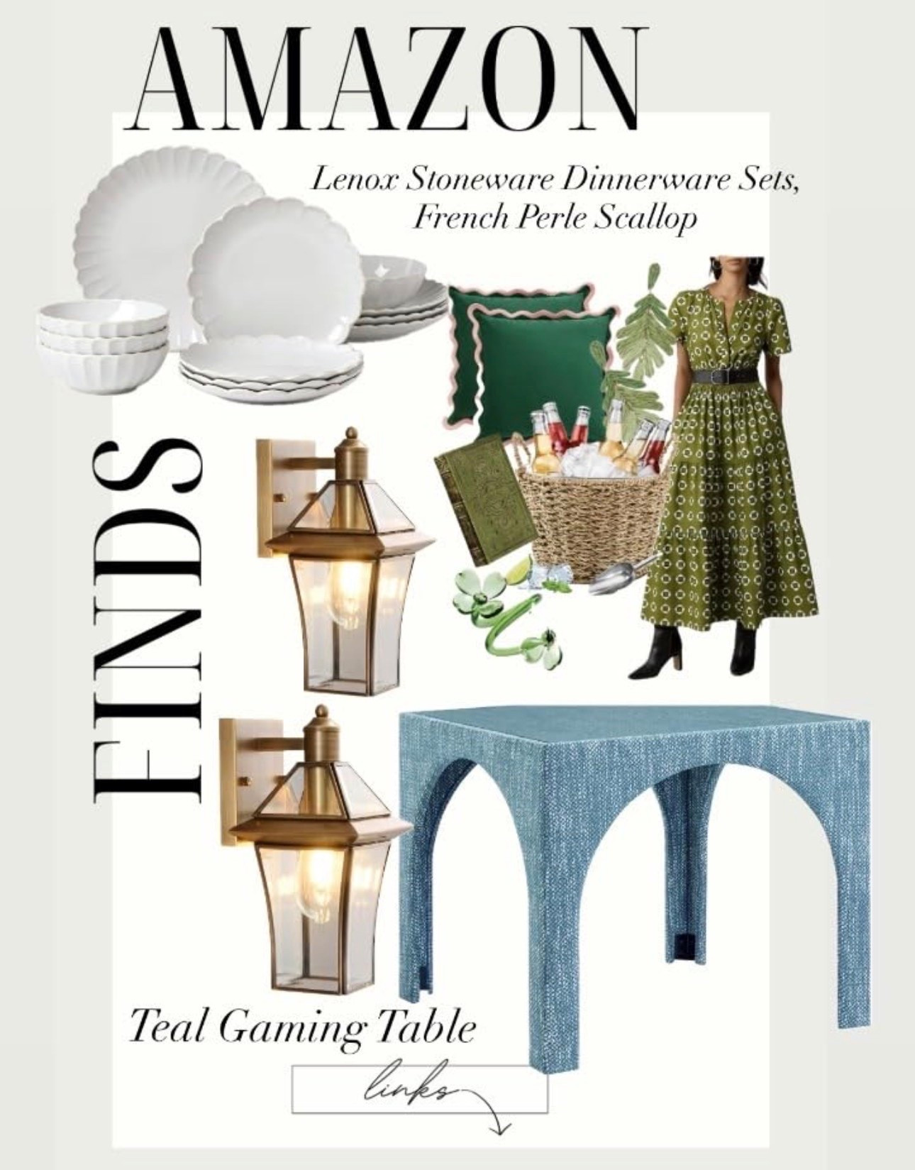 Found some great finds on Amazon! Check out this chic teal gaming table, outdoor lanterns, and elegant dinnerware set. #HomeDecor #AmazonFinds

#LTKHome