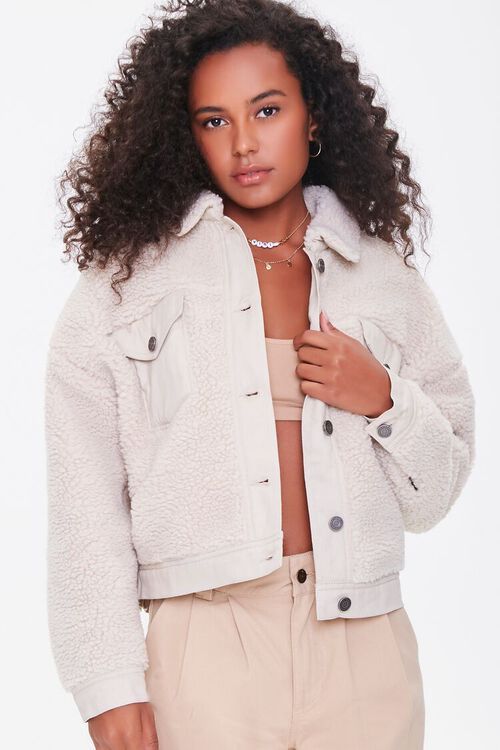 Faux Shearling Button-Front Jacket | Forever 21 | Forever 21 (US)