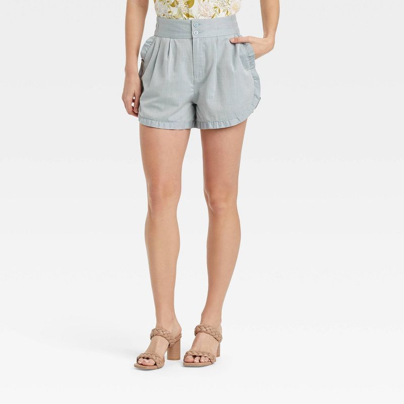 Women's Mid-Rise Ruffle Edge Shorts - Who What Wear™ | Target