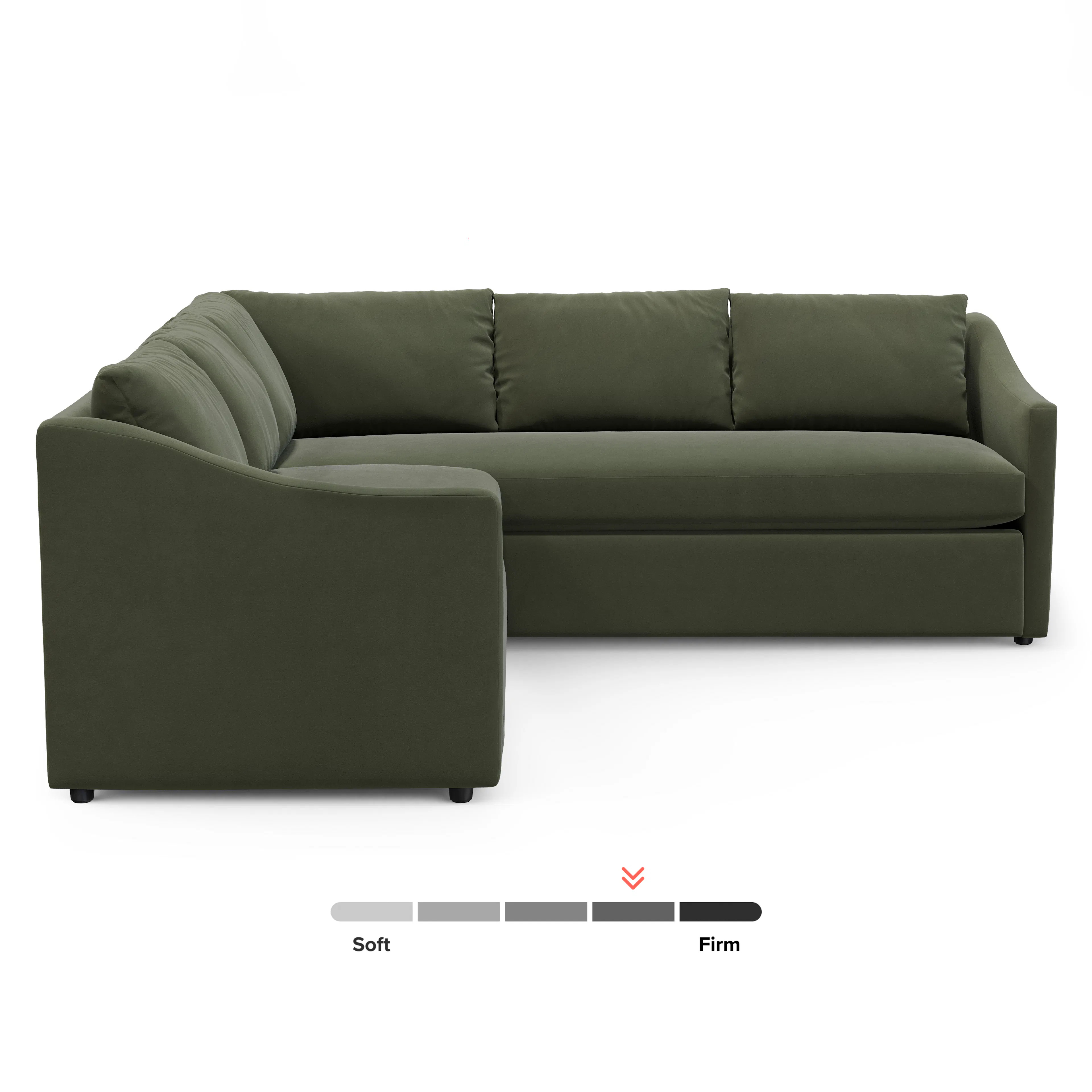 Landry 91" Velvet Corner Sectional - Hale Fir Green | Article