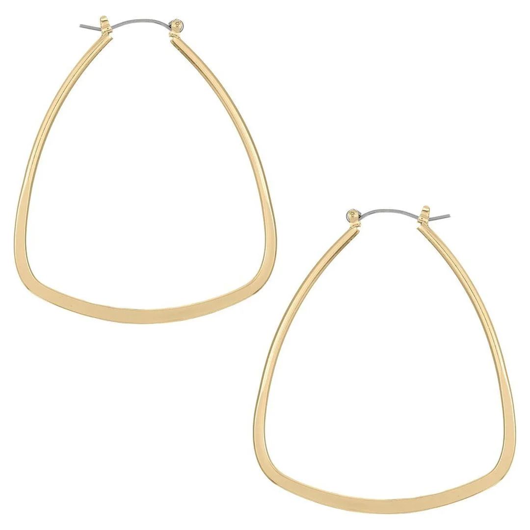 Time and Tru Squared Gold Hoop Earrings for Women - Walmart.com | Walmart (US)